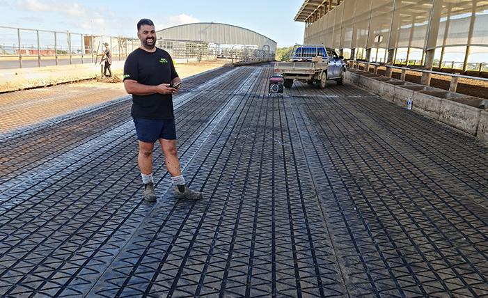 Dairy Grip installed on feedpad