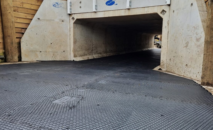 Hex Comfort Grip Tiles installed in underpass