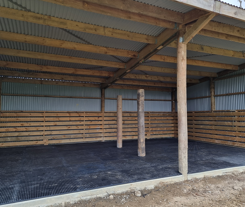 Horse stables with Penny Grip Tiles installed inside